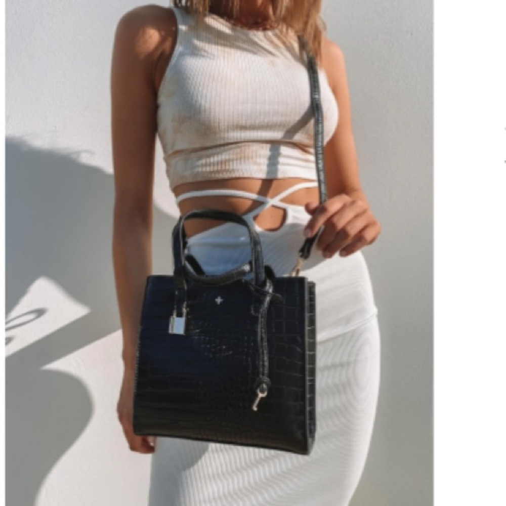 Black Croc Purse